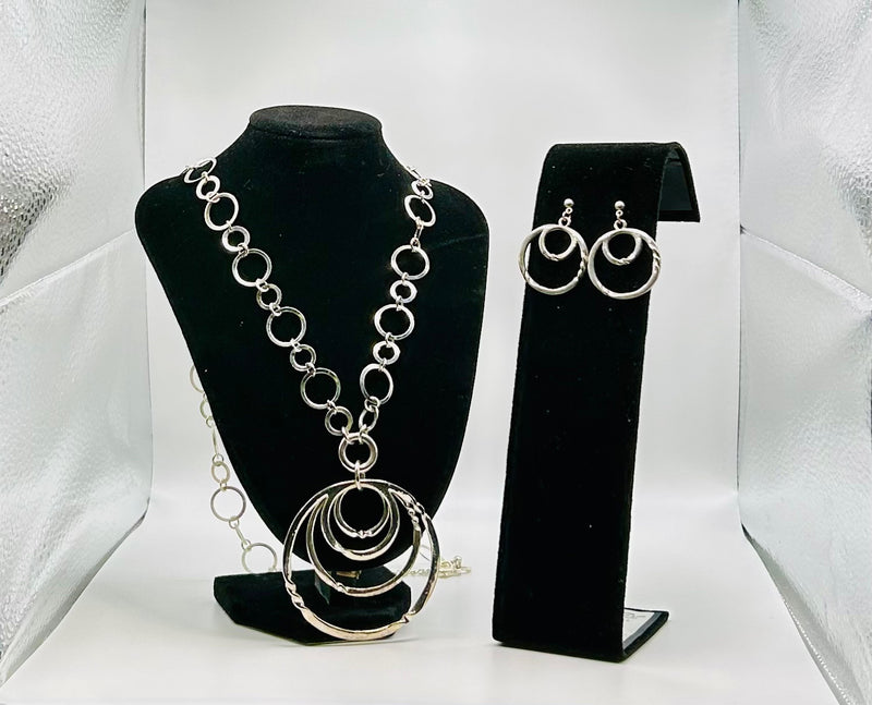 Jewelry Set- Silver Circles