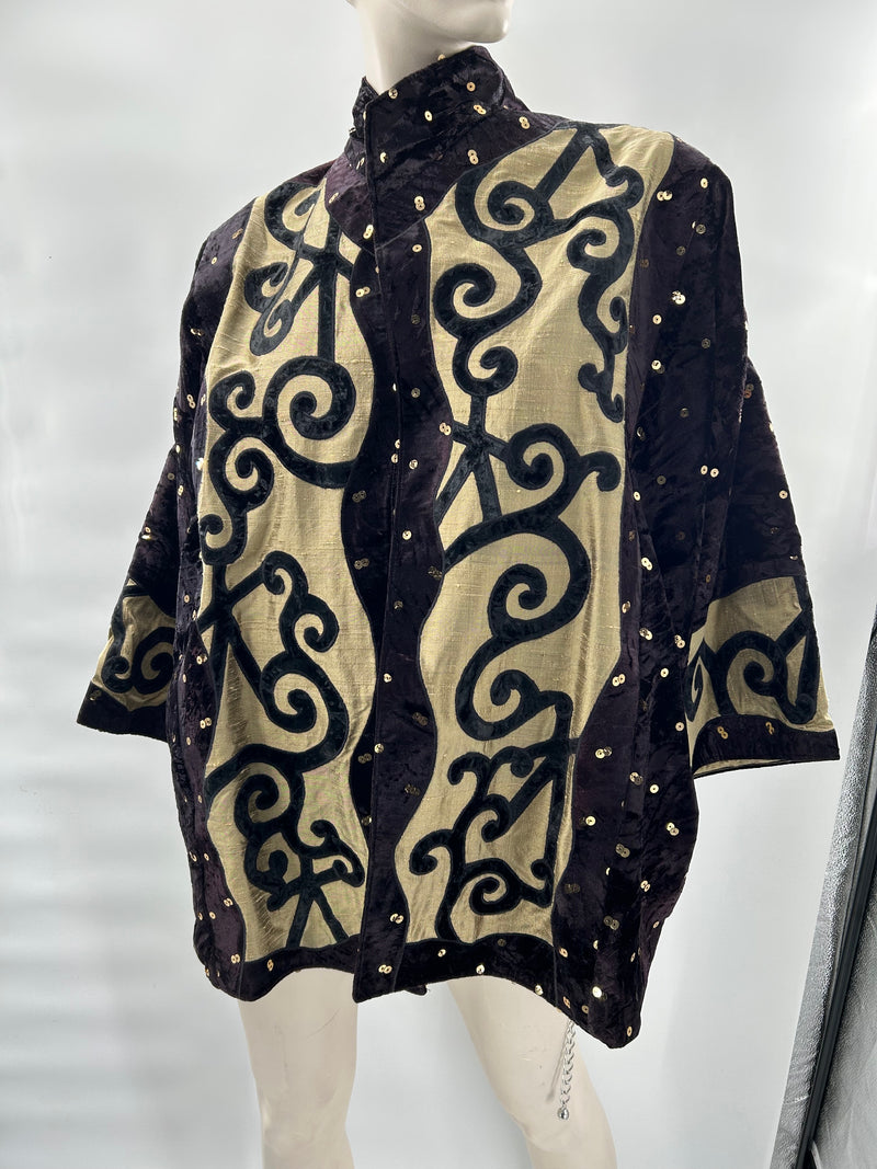 Laurie Schafer Rare Kimono Style Silk Velvet Jacket