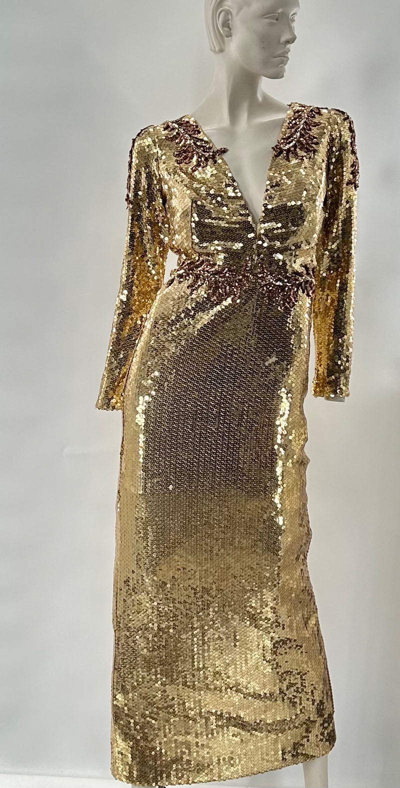 Gold Sequin Gown/Evening Wear