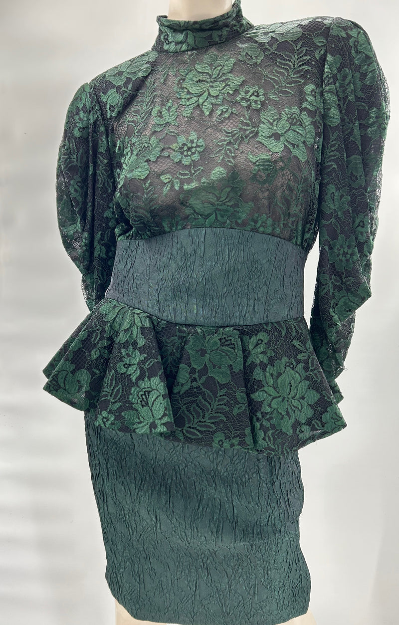 Vintage Lace/Silk Skirt Suit