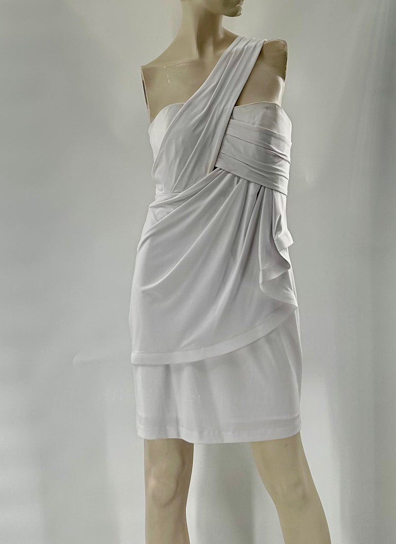 calvin klein white satin dress Calvin Klein Crushed Satin Midi Sheath Dress In Brilliant White - 50% Off