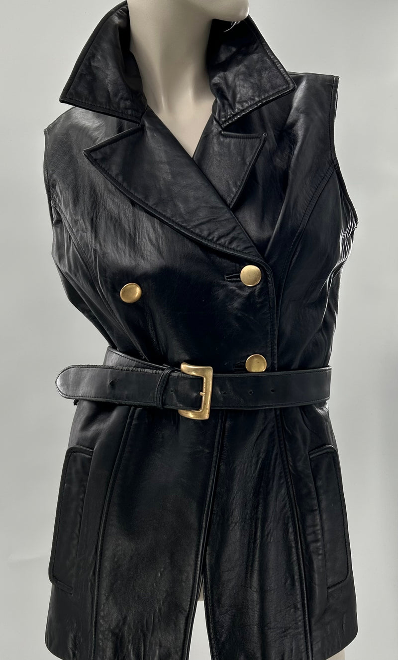 Vakko Vintage Leather Vest/Jacket