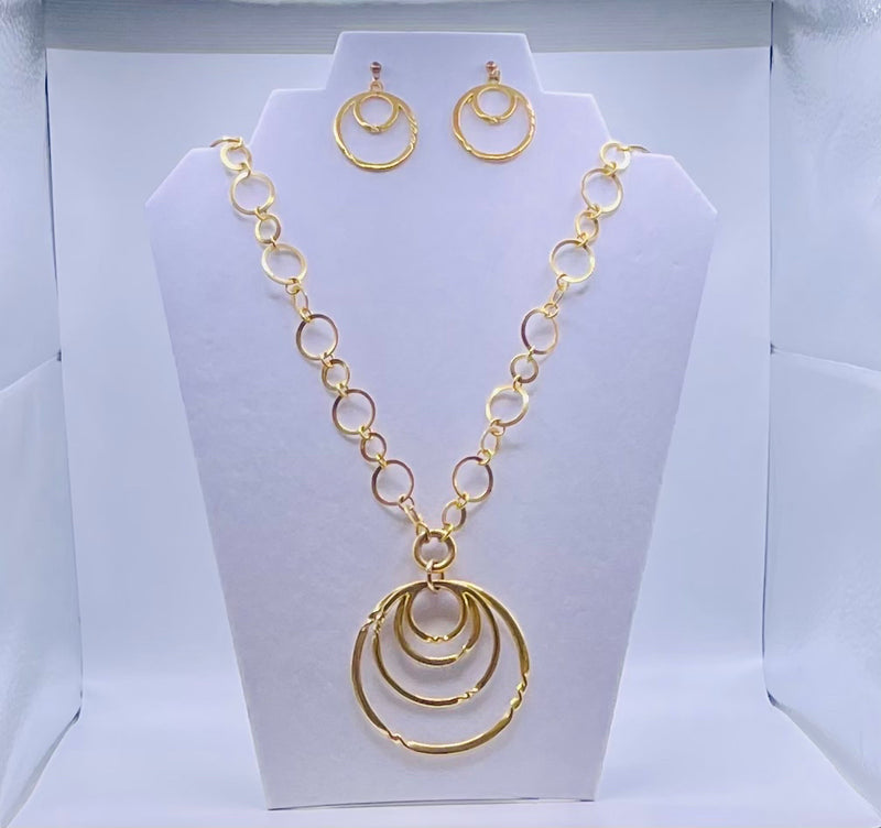 Jewelry Set- Gold Circles
