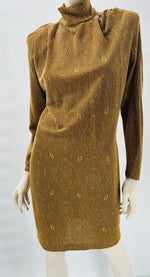 Vintage Gold Glimmer Dress Suit- Dress and Jacket