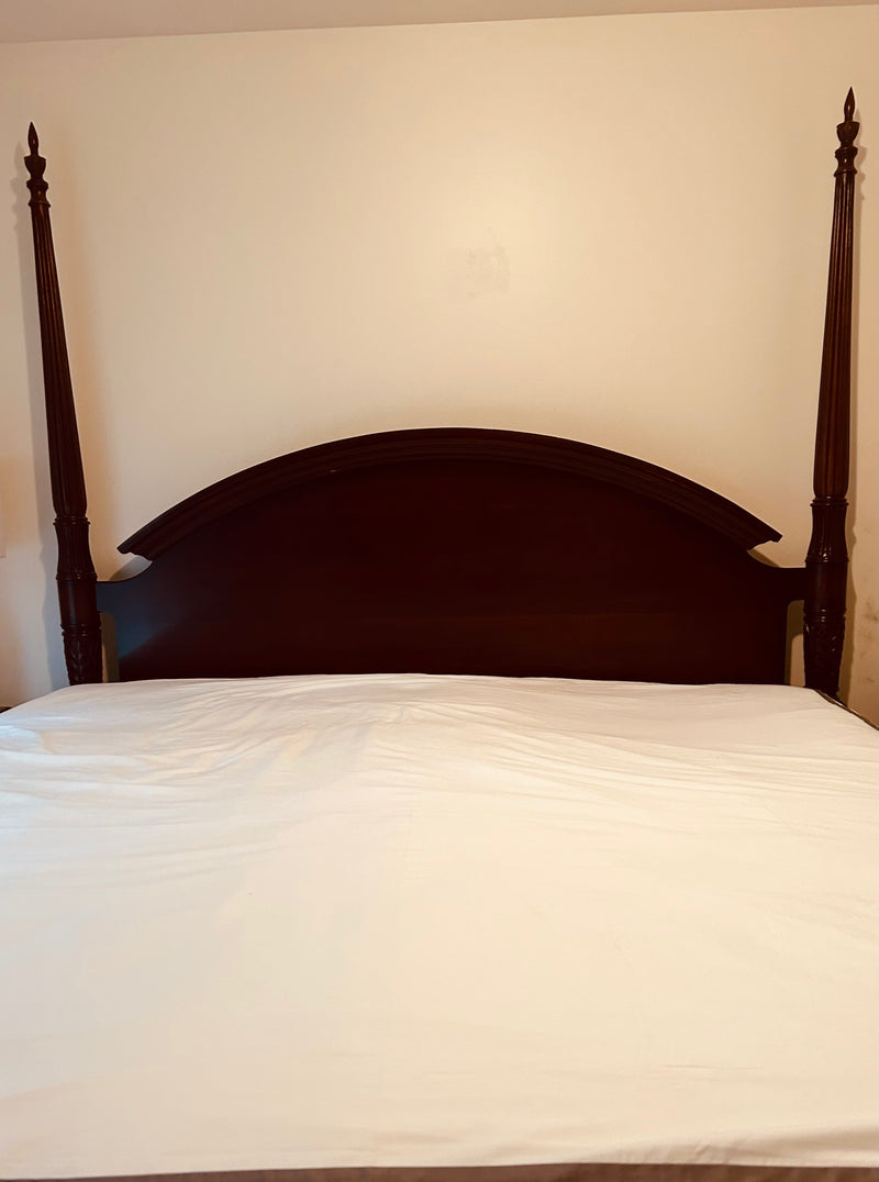 ZFour Poster Mahogany Wood King Size Bed