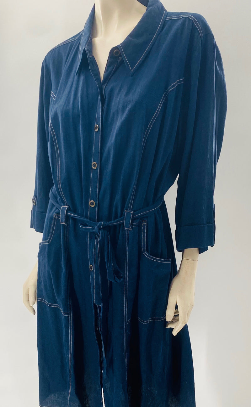 ZDenim Dress w/Tan Piping