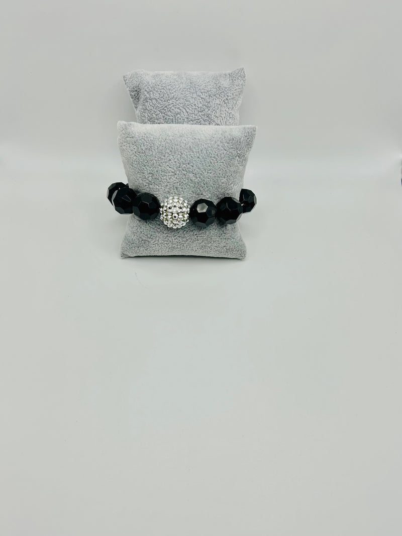 Jewelry- Bracelet- Black and Rhinestone