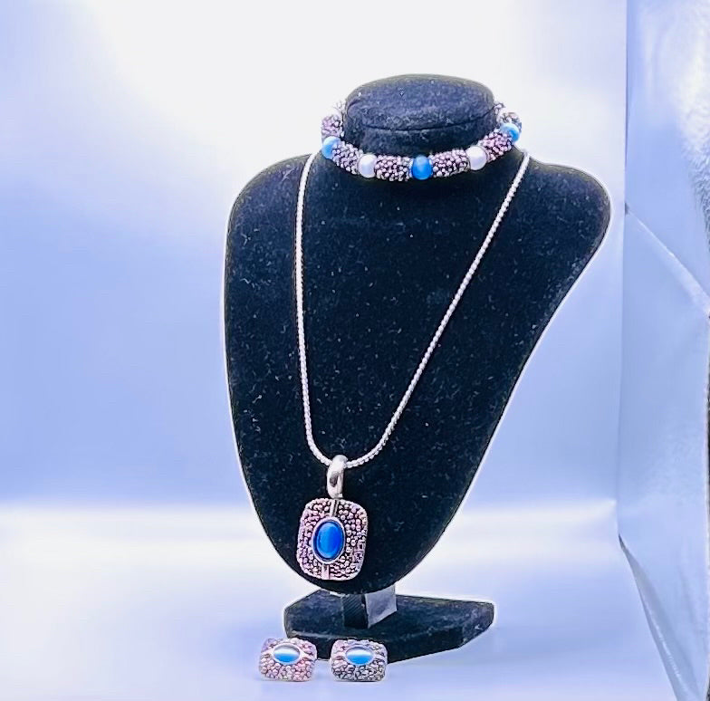 Jewelry Set- Vintage Blue Gemstone