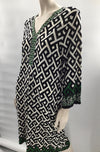 Voir Voir Black/Green Print No-Iron Dress