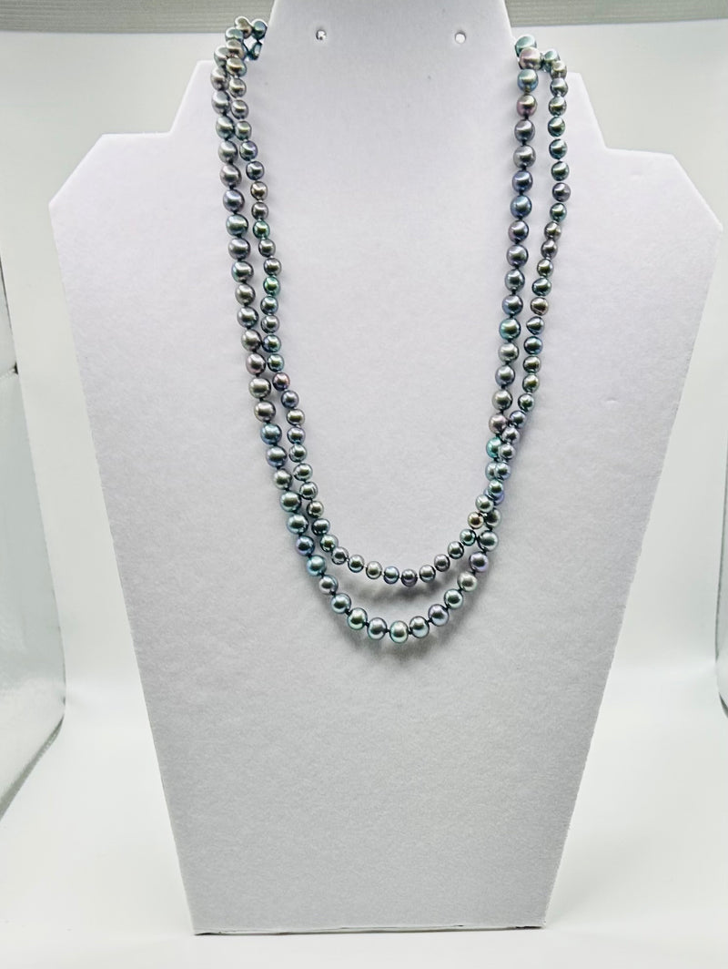 Jewelry- Necklace- Blue Iridescent Chains