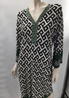 Voir Voir Black/Green Print No-Iron Dress