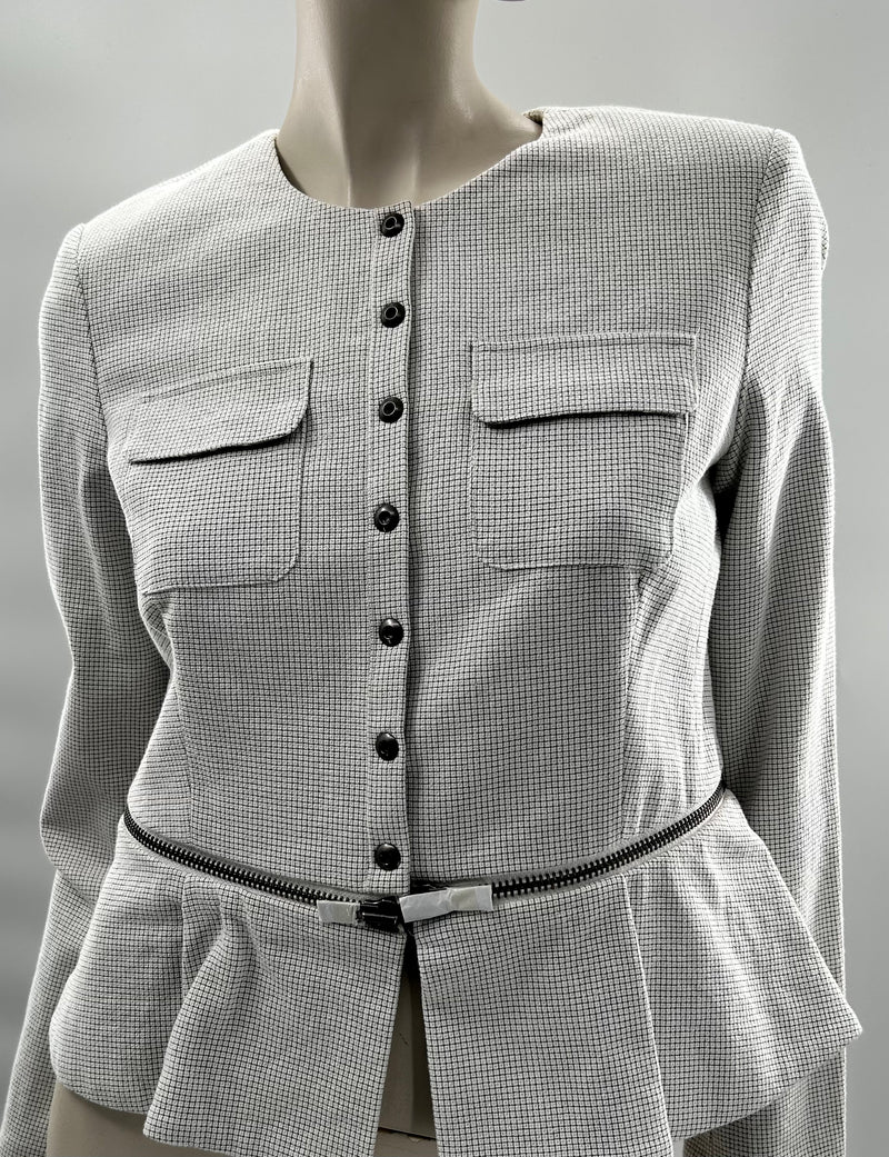 Carol Anderson Mini Checked Texture Blazer