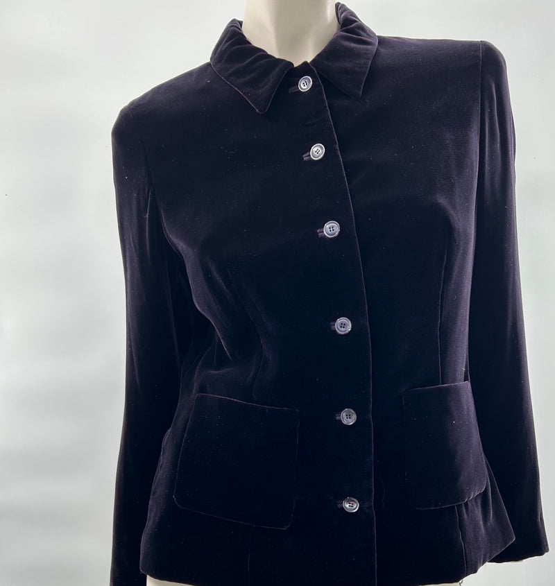 Worth New York Velvet/Rayon/Silk Blazer